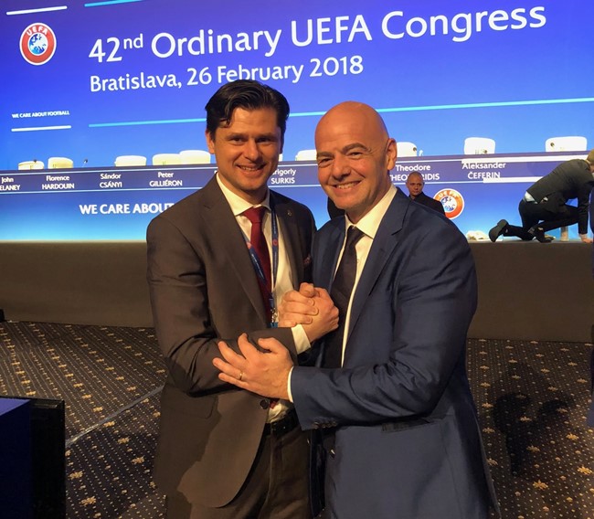 Po produktyvių FIFA forumo ir UEFA kongreso T. Danilevičius susitiks su G. Infantino