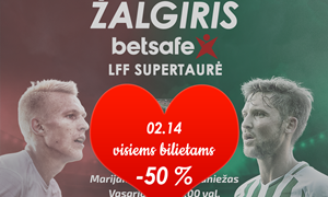 Vasario 14 d. proga – perpus pigesni bilietai į LFF Supertaurės rungtynes