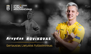 Geriausiu Lietuvos futbolininku antrą kartą karjeroje tapo Arvydas Novikovas