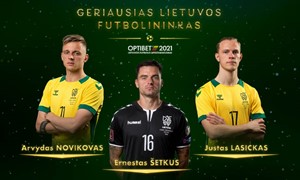 2021-ųjų Optibet Lietuvos futbolo apdovanojimai. Trys geriausi Lietuvos metų futbolininkai